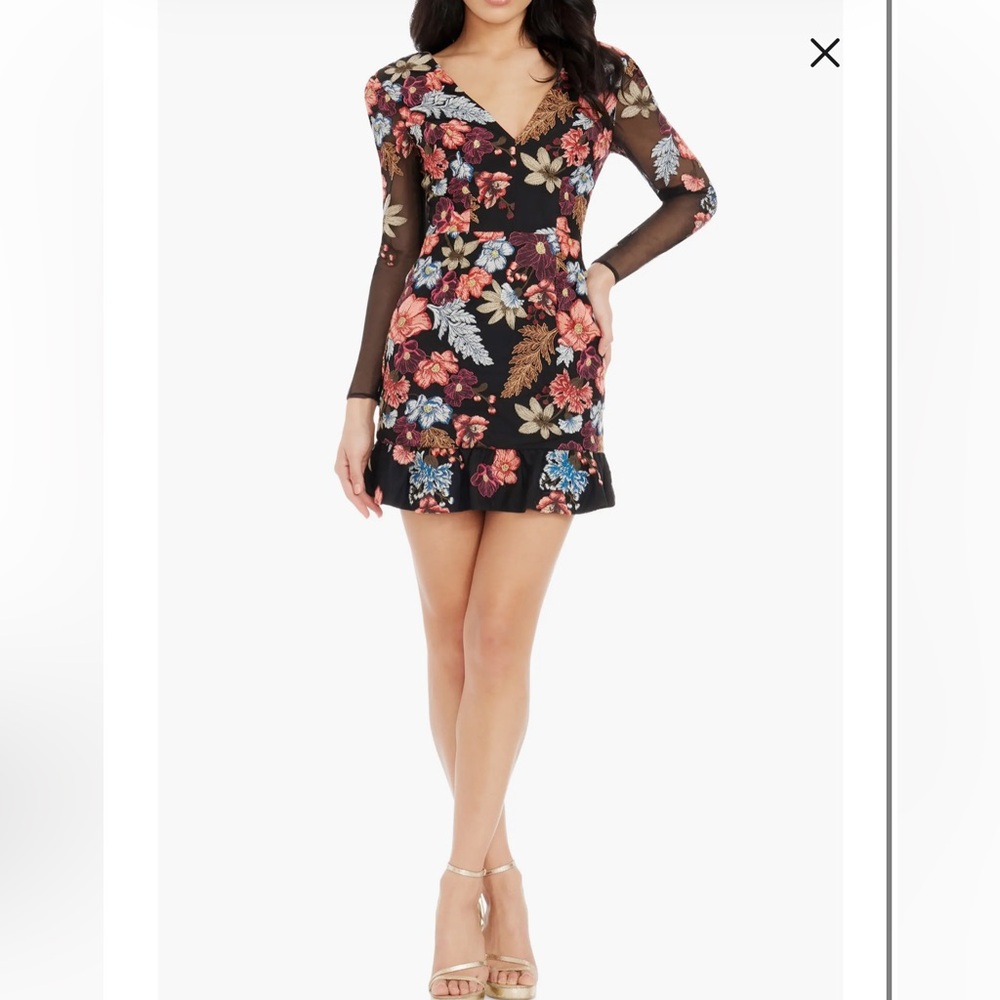 NWT Dress The Population KELSEY embroidered cocktail mini dress 🖤